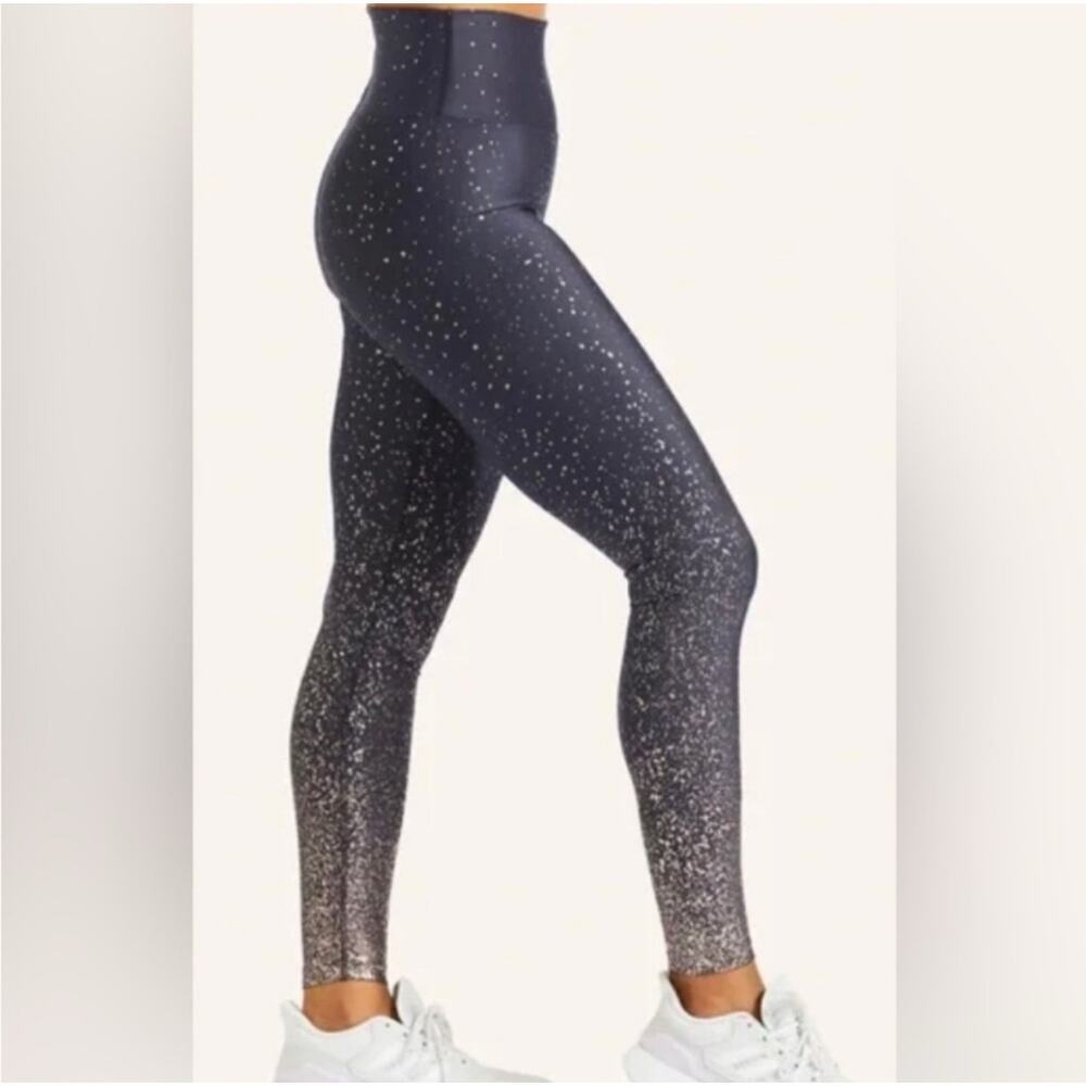 Peloton Show Up Sparkle Leggings Women’s Size S Navy/Gold Specks *EUC